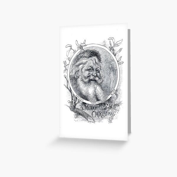Vintage Santa Etching by Thomas Nast Greeting Card