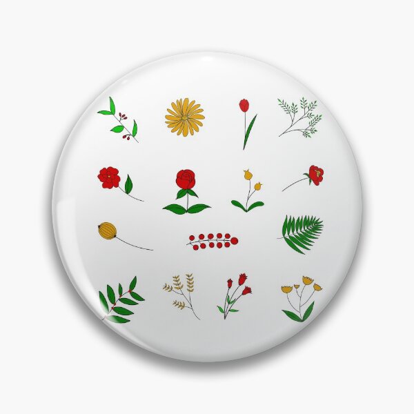 Item preview, Bib Flowers Line Flowers in Festive Holiday Christmas Colors designed and sold by CottoVerdi.