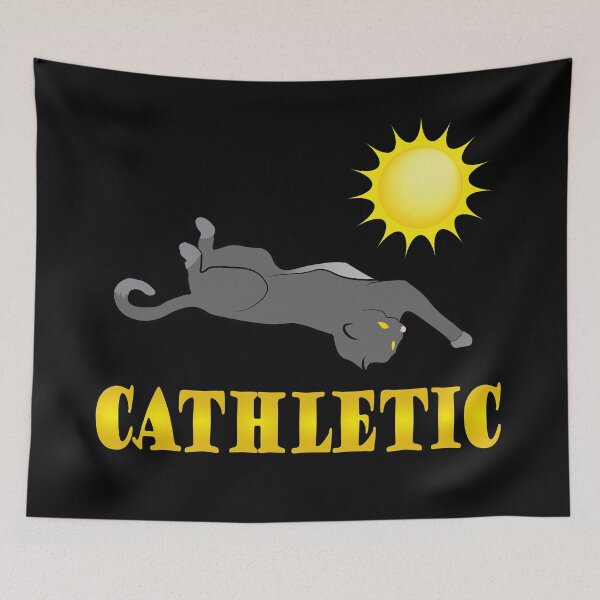 Item preview, Cathletic Funny Lazy Cat Lying in the Sun designed and sold by TheInkElephant.
