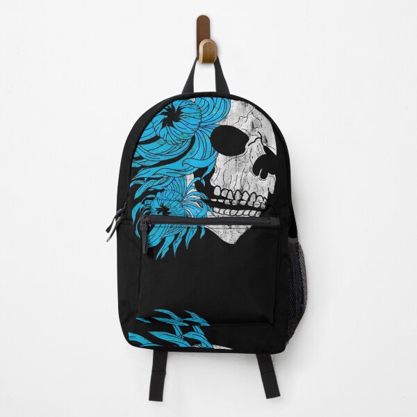 Item preview, Skull and turquoise blue chrysanthemums designed and sold by BV-creas.