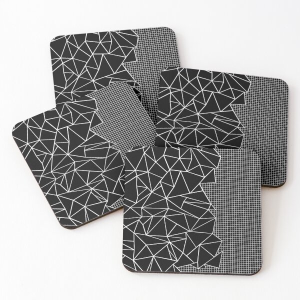 Item preview, Abstract Outline Grid on Side Black designed and sold by ProjectM.