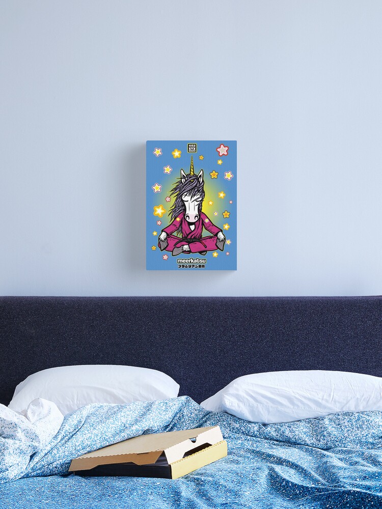 Thumbnail 1 of 3, Canvas Print, Zen Unicorn designed and sold by Meerkatsu.