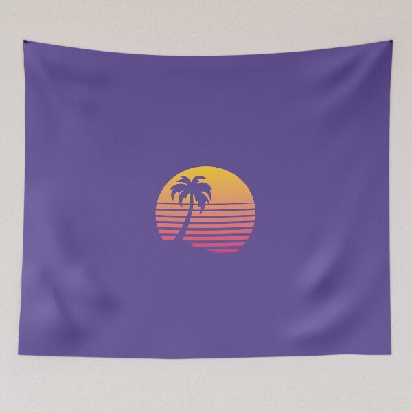 Item preview, Synthwave Vaporwave Sun with lateral Palm Tree designed and sold by Babrr.
