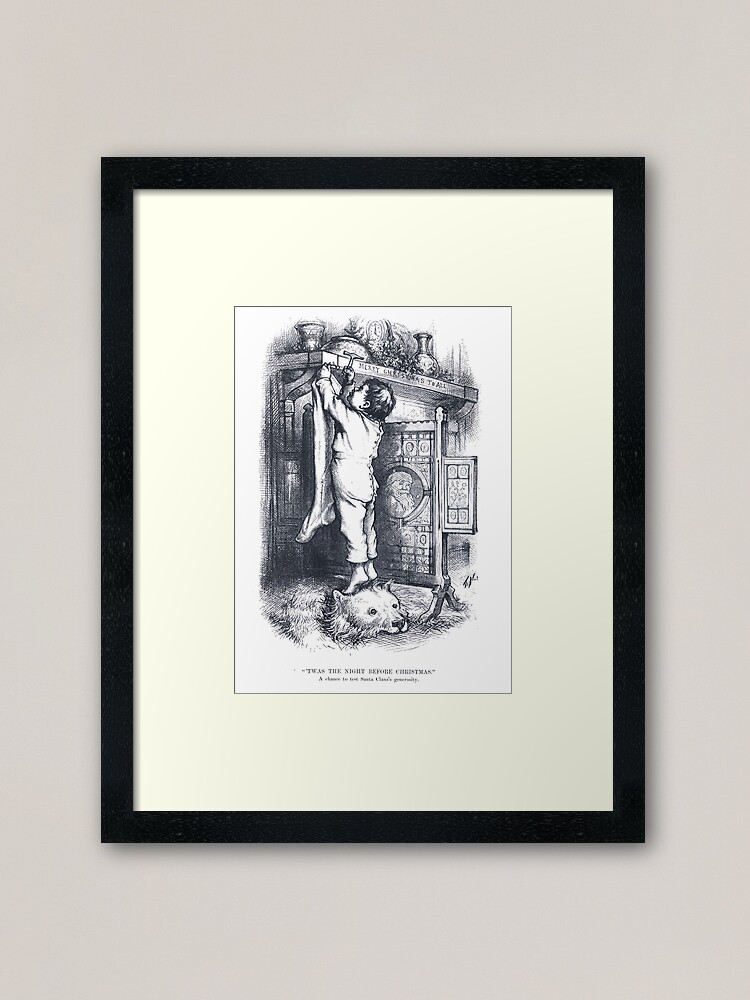 Thumbnail 1 of 7, Framed Art Print, Vintage Santa Claus Etching "Twas The Night Before Christmas" by Thomas Nast designed and sold by douglasewelch.