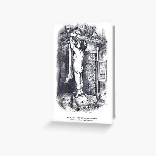 Vintage Santa Claus Etching "Twas The Night Before Christmas" by Thomas Nast Greeting Card