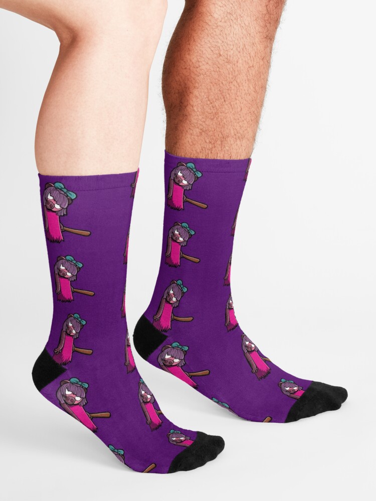 Pig With A Baseball Bat Socks By Tubers Redbubble - knit bat roblox