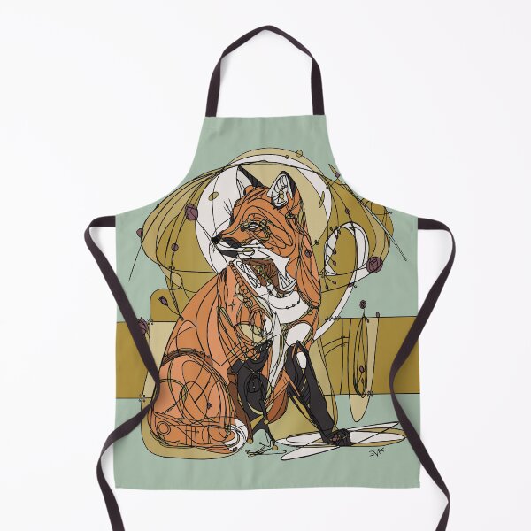 Item preview, Art Nouveau Fox Sage Green designed and sold by esmeemaclaren.