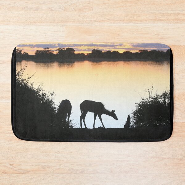 Item preview, Antelope Silhouettes at Sunset. Chobe River, South Africa designed and sold by KarenZuk.
