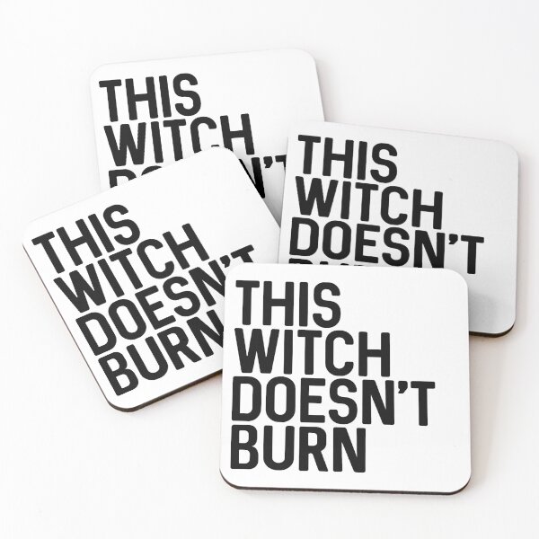 Item preview, THIS WITCH DOESNT BURN feminist text slogan designed and sold by MacPean.