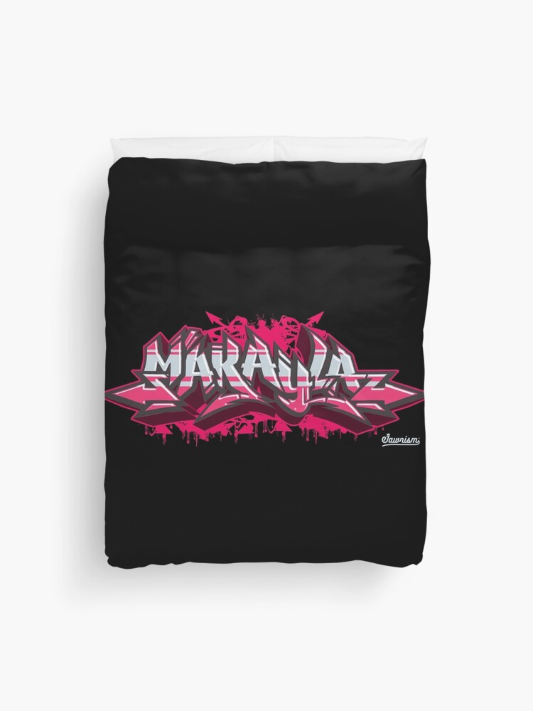 Thumbnail 1 of 2, Duvet Cover, Makayla in Graffiti Burner designed and sold by Jawnism.