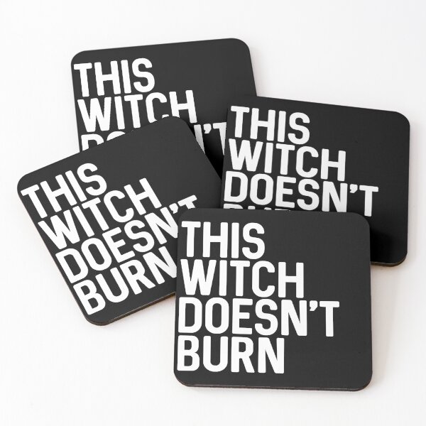 Item preview, THIS WITCH DOESNT BURN feminist text slogan designed and sold by MacPean.