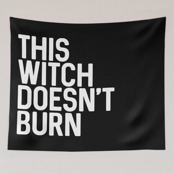 Item preview, THIS WITCH DOESNT BURN feminist text slogan designed and sold by MacPean.