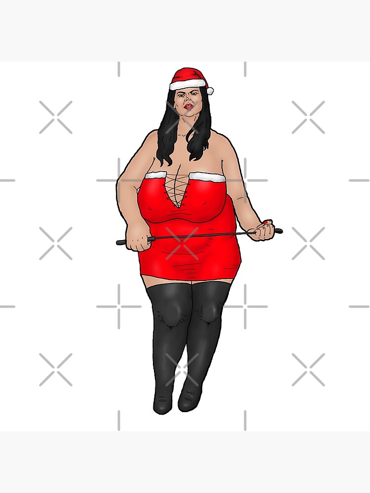 strict BBW Christmas dominatrix with very large breasts Art Board Print by  PinUpsandPulp