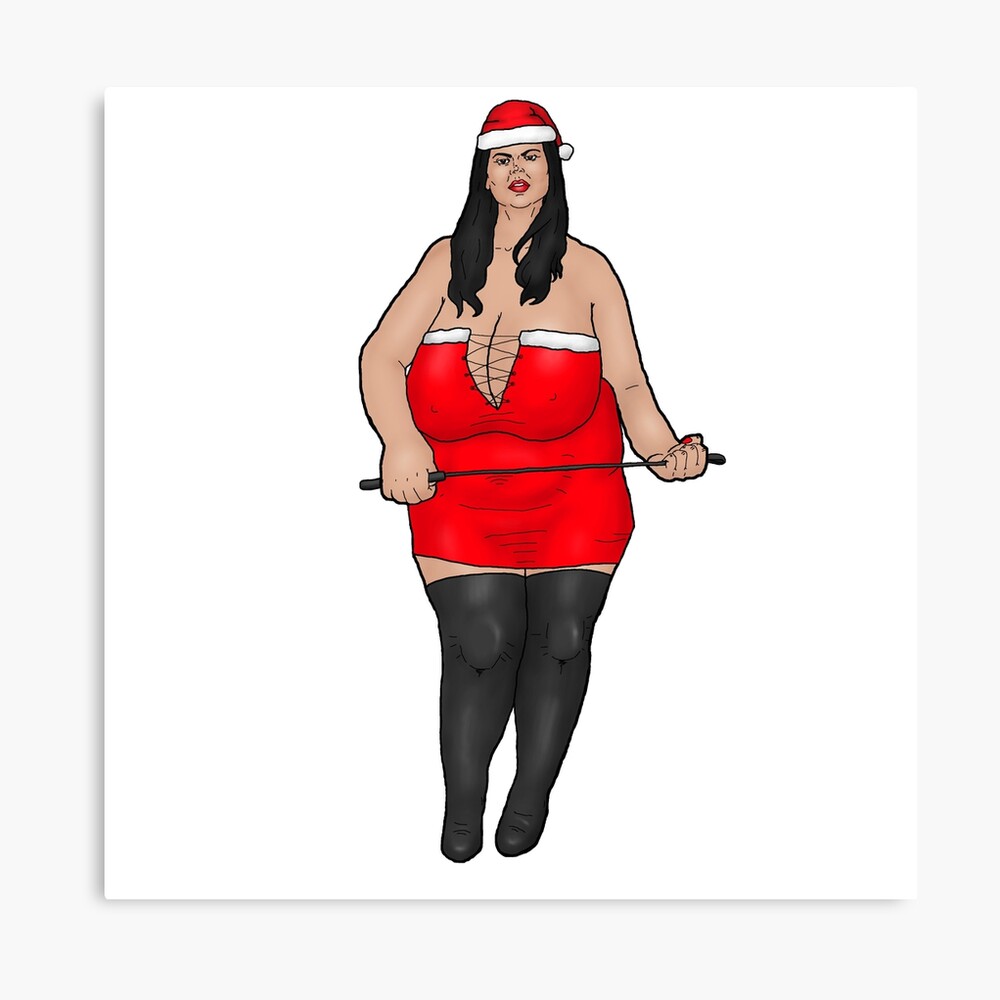 strict BBW Christmas dominatrix with very large breasts