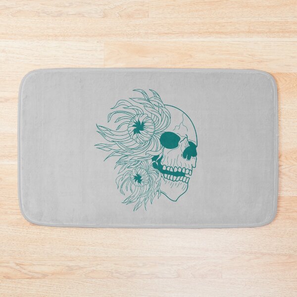 Item preview, Skull and petroleum blue chrysanthemums designed and sold by BV-creas.