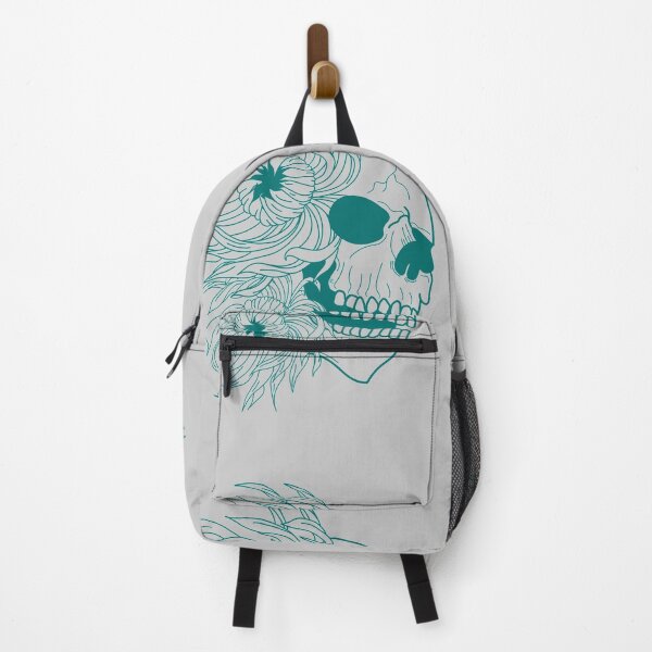 Item preview, Skull and petroleum blue chrysanthemums designed and sold by BV-creas.