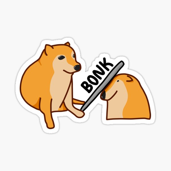 Bonk Dog Stickers Redbubble - doge ninja roblox