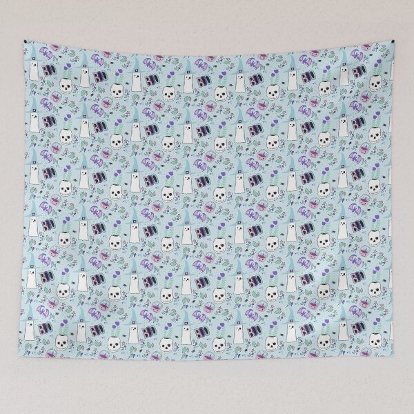 Item preview, Spoopy Halloween Pattern Blue Background designed and sold by Grimdol Fair.