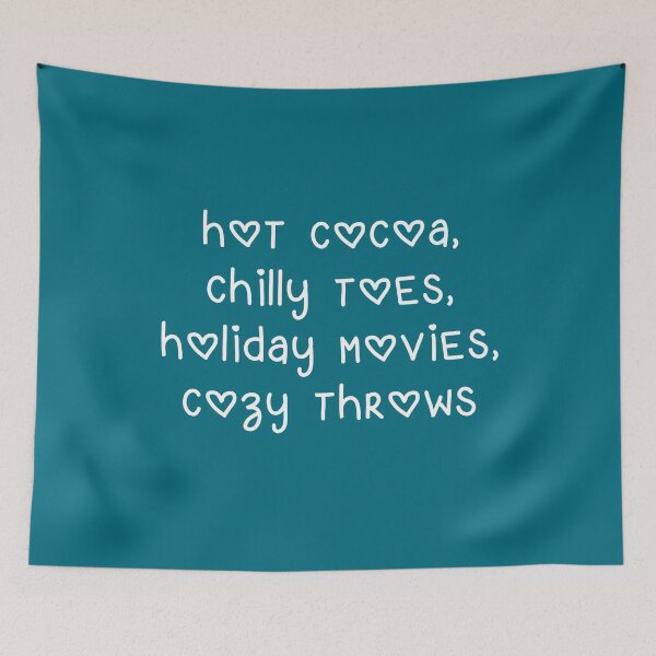 Item preview, Cozy Holiday Poem in White and Teal with Hearts designed and sold by Whoopsidoodle.