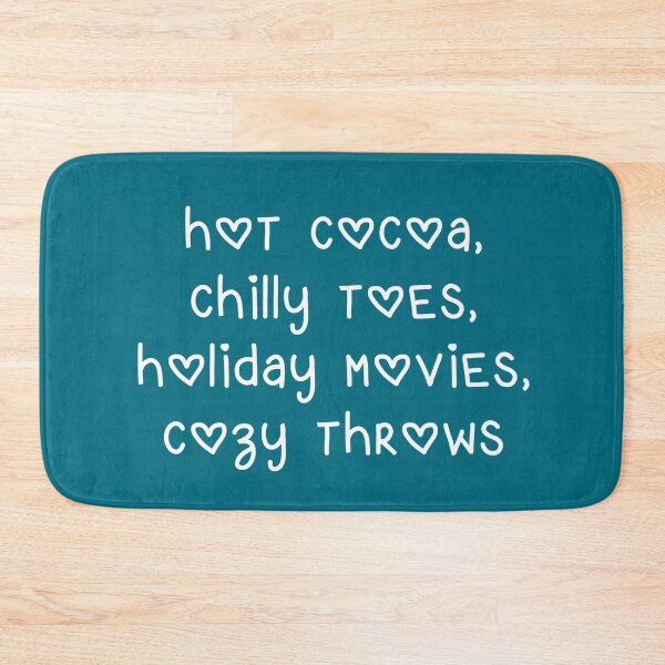 Item preview, Cozy Holiday Poem in White and Teal with Hearts designed and sold by Whoopsidoodle.