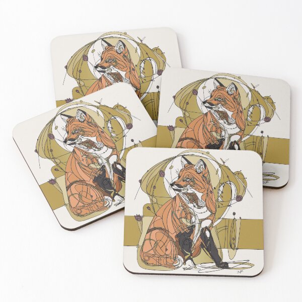 Item preview, Art Nouveau Fox Off White designed and sold by esmeemaclaren.
