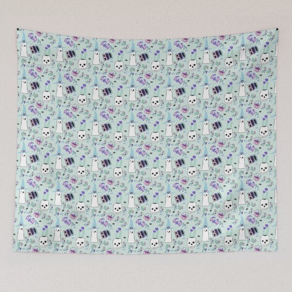 Item preview, Spoopy Halloween Pattern Green Background designed and sold by Grimdol Fair.