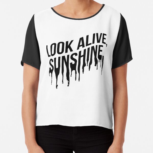Black Drip Text (White) Chiffon Top