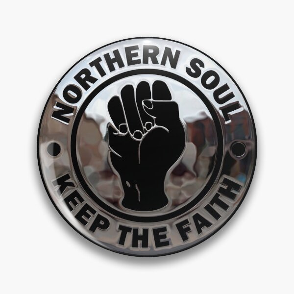 Item preview, Northern Soul Keep The Faith Logo Chrome effect and Black.  designed and sold by fatbanana.