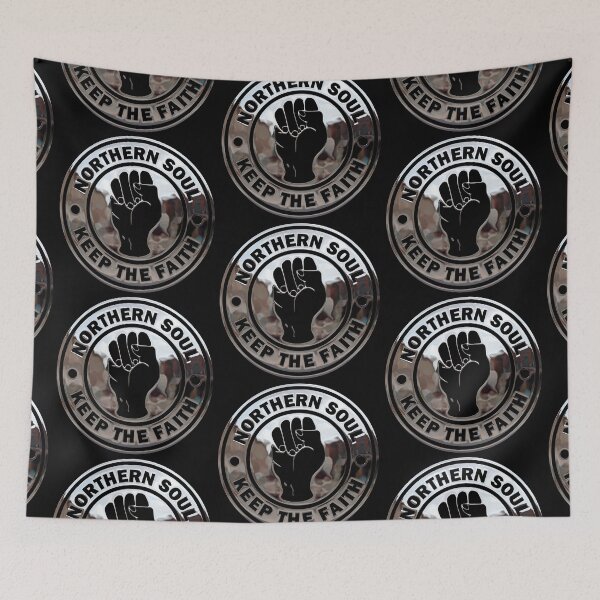 Item preview, Northern Soul Keep The Faith Logo Chrome effect and Black.  designed and sold by fatbanana.