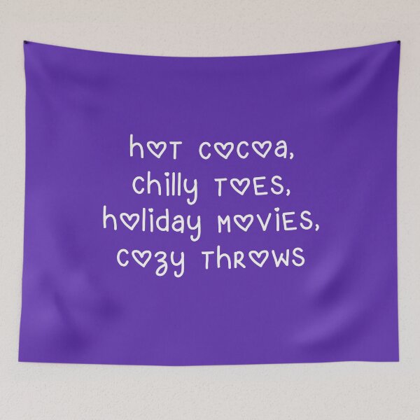 Item preview, Cozy Holiday Poem in White and Purple with Hearts designed and sold by Whoopsidoodle.