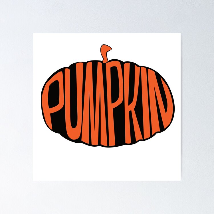 Halloween word pumpkin. Sticker