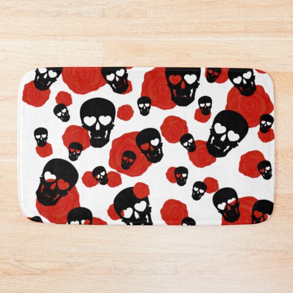 Item preview, black skulls with red roses designed and sold by UNApologetical.