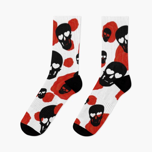 Item preview, black skulls with red roses designed and sold by UNApologetical.