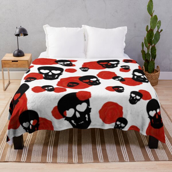 Item preview, black skulls with red roses designed and sold by UNApologetical.