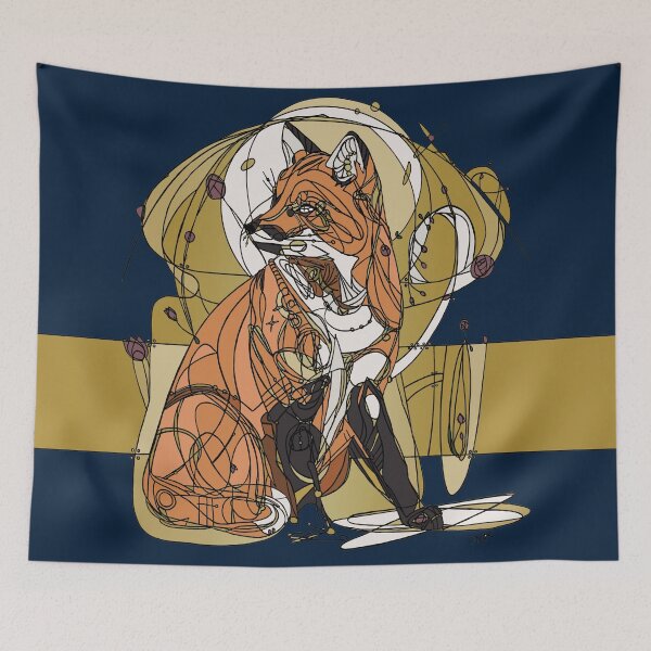 Item preview,  Art Nouveau Fox Royal Blue designed and sold by esmeemaclaren.