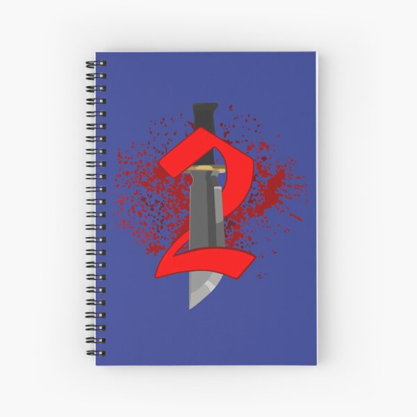 Murder Mystery 2 Spiral Notebooks Redbubble - i already died roblox murder mystery 2 gamer chad plays