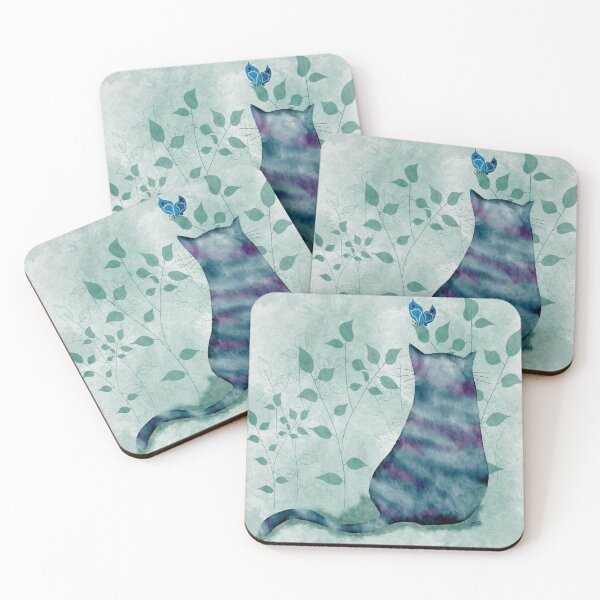 Item preview, Cat Curious with Blue Butterfly designed and sold by Sheri42.