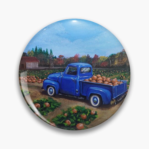 Item preview, Blue Truck in a Pumpkin Patch  designed and sold by artistmind7.