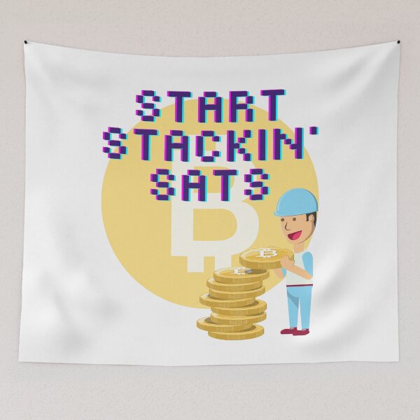 Item preview, Start Stackin' Sats, Bitcoin, Cryptocurrency Apparel designed and sold by WinningUniverse.