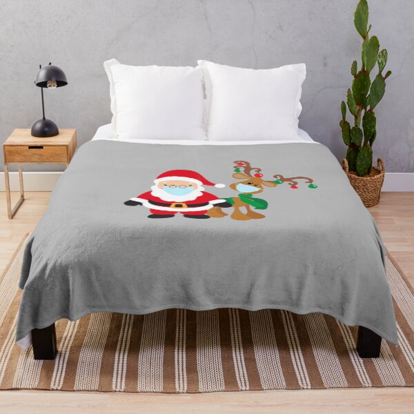 Item preview,  Reindeer and Santa Wearing Face Masks 2020 Christmas designed and sold by ColorFlowArt.