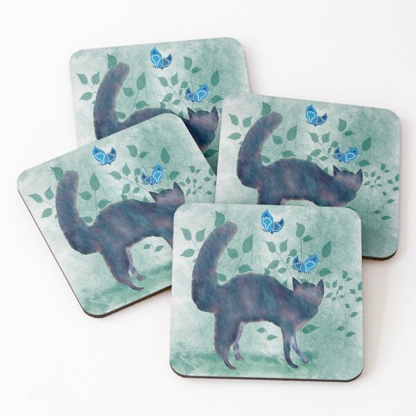 Item preview, Cat Startled by Two Blue Butterflies designed and sold by Sheri42.