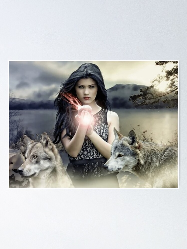 Póster «Chica gótica con dos lobos» de Steelpaulo | Redbubble