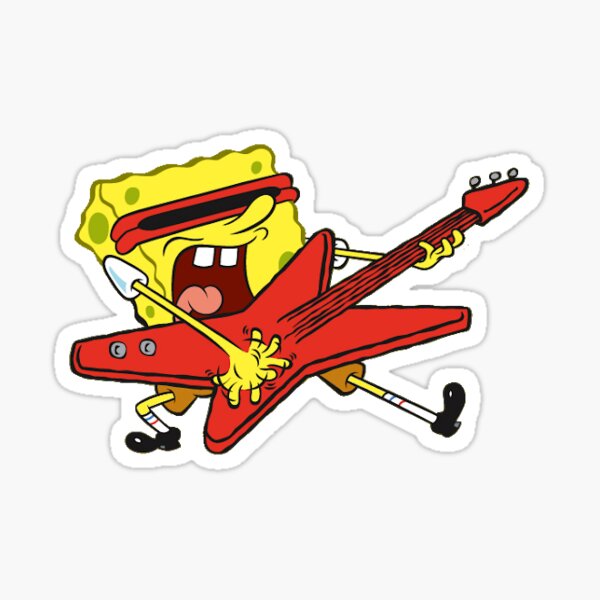 "SpongeBob Rock N Roll" Sticker by VladanToda Redbubble