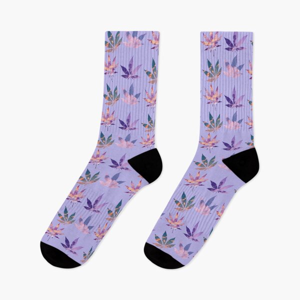 Item preview, Sky High Vibes Pot Leaves ~ Pastel Weed Watercolor Sunset Aesthetic Sticker Pack and Pattern ~ Marijuana Collection Set 2 designed and sold by Neon-Wolf.