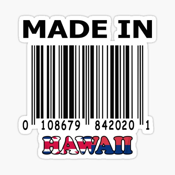 Fake bar code made in Hawaii Sticker