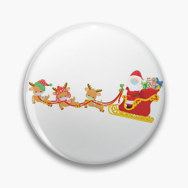 Item preview, Santa Sled with Reindeer Face Masks 2020 designed and sold by ColorFlowArt.