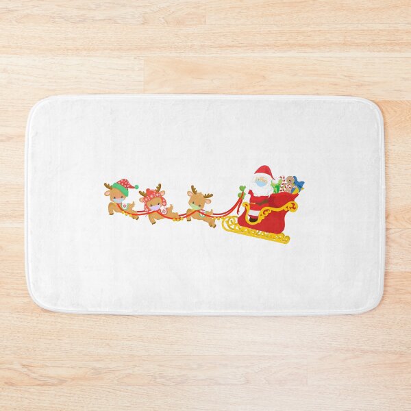 Item preview, Santa Sled with Reindeer Face Masks 2020 designed and sold by ColorFlowArt.