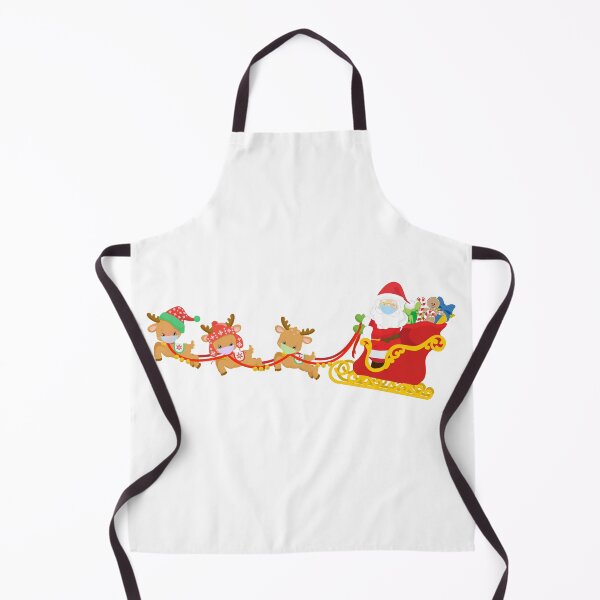 Item preview, Santa Sled with Reindeer Face Masks 2020 designed and sold by ColorFlowArt.