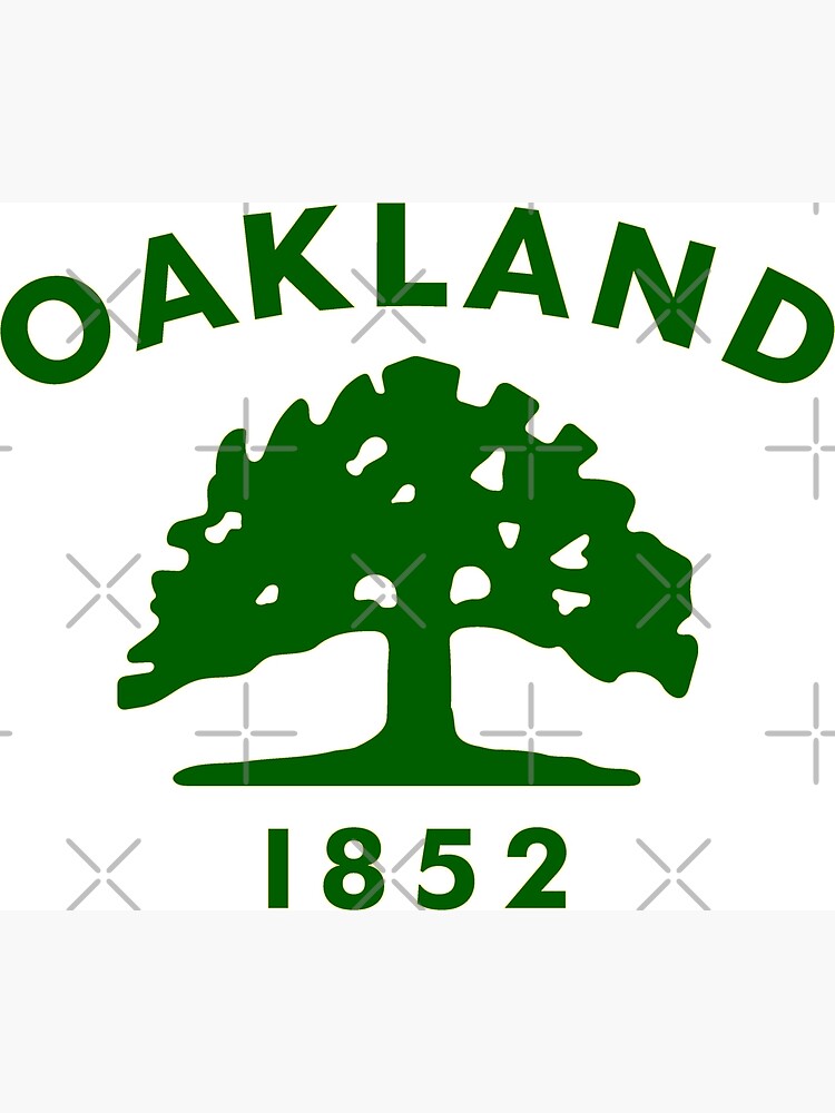 "Oakland City Oak Tree 1852 Flag (Green)" Poster for Sale by