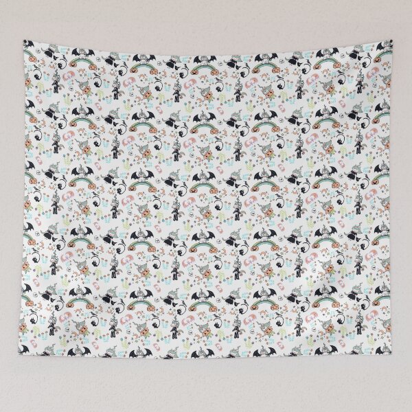 Item preview, Spoopy Cute Halloween Unicorn Pattern White Background designed and sold by Grimdol Fair.
